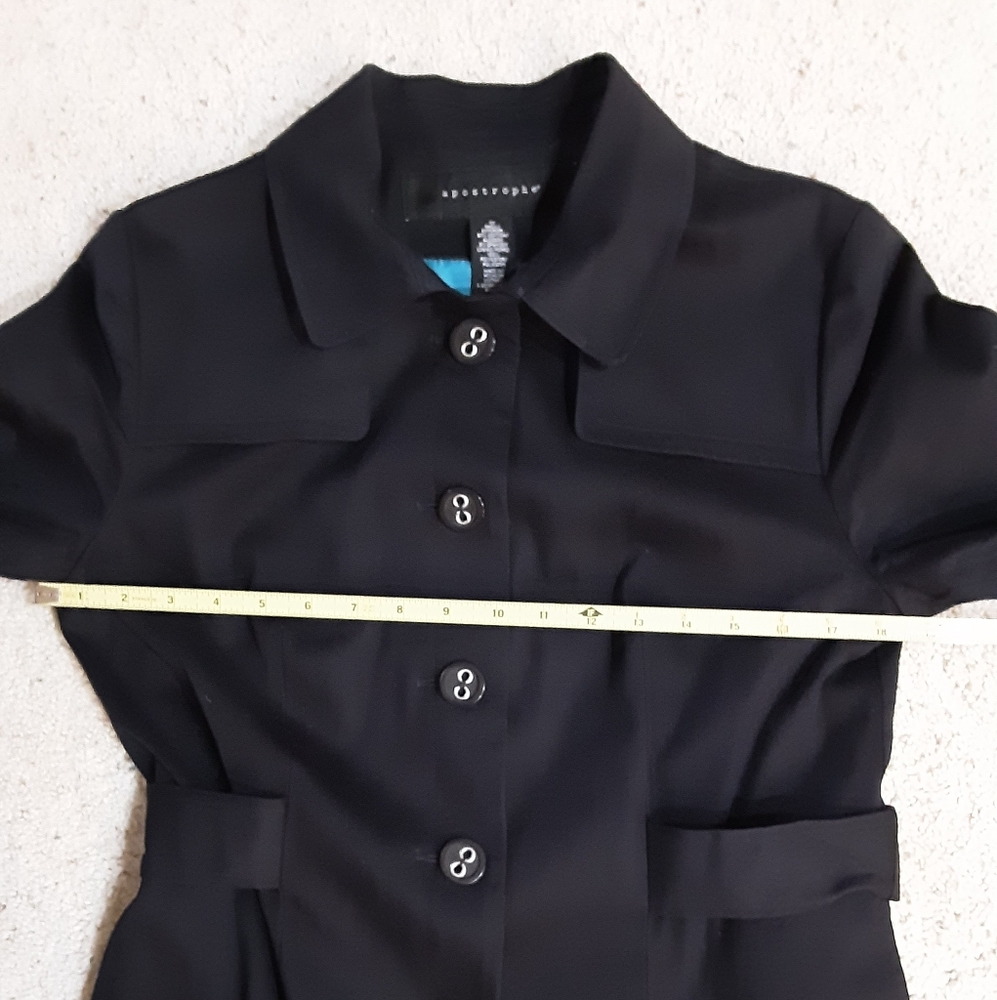 Black Blazer / Jacket with Blue Lining Size 10 - Picture 6 of 12